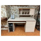 Desk With Processor and Speakers