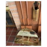 Brass log holder and matchstick box