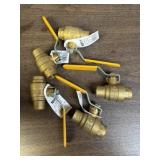 3/4  inch brass ball valves