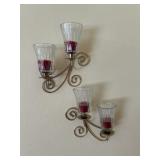 Two candle wall sconces