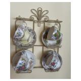 Collectible Tea Cups and rack