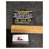 Metal kitchen sign