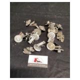 Silvertone clip on candleholders