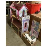 Dollhouse with accessories approximately 13 x 32