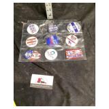 Nine vintage political pins