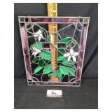 Stained glass approximately 16 1/2 x 13