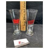 Schlitz and Miller highlife beer glasses