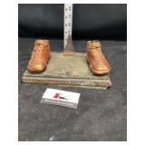 Vintage bronze baby shoe desk set