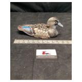 Hand painted wooden duck decoy
