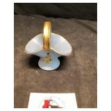 Vintage porcelain miniature basket featuring a