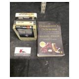 Eight track cassettes and book