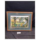 Signed John Deere print approximately 25 x 20 tall