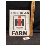Metal international harvester advertising sign