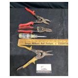 Tinsnips and screwdriver