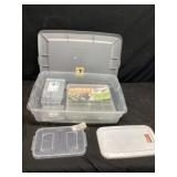 Clear tote with lid and bead cases