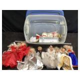 Tote of holiday Barbies