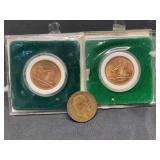 3 Large Copper Pennies- Ireland and England