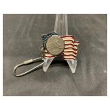 Patriotic Key Chain w/ Bicentennial Quarter