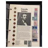 Coin & Stamp Album 7 Decade Pages w/10 Coins each