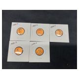 Group of 5 1949-S Wheat Pennies
