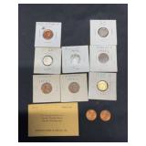 4 Roosevelt Dimes and 6 Lincoln Pennies