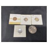 5 Misc Foreign Coins
