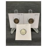 Group of 3 Barber Dime 1898-1912-D