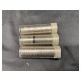3 Uncirculated Nickel Rolls 1963-64-D