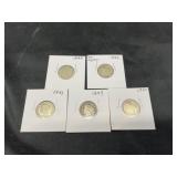 5 Liberty Nickels 1883-1900