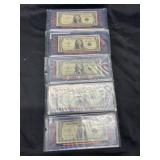 Group of 5 1935-E $1 Silver Certificate