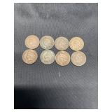 Group of 8 Indian Head Penny 1892-1907