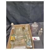 Clear glass medicine bottles