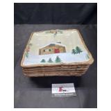 Saint Nicholas Square log cabin plates