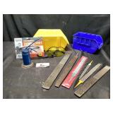 Files, safety glasses, and miscellaneous