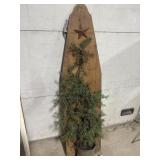 Primitive tree on old ironing board decor