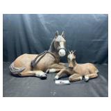 Vintage ceramic horse decor statutes