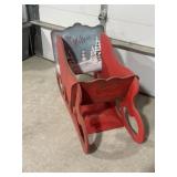 Hand painted wooden decorative sleigh decor