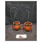 Pumpkin shaped candle holders