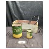 Vintage oil cans