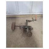 Vintage hand crank grinding wheel