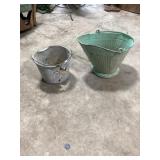 2 galvanized bucket decor