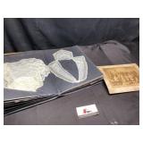Vintage photo and book of laced collars
