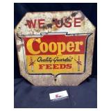 Copper feeds metal sign