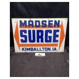 Madsen Surge  - Kimballton, IA painted metal sign