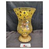 Partylite gold mosaic hurricane candle holder