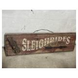 Wooden vintage Sleigh Rides sign