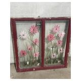 Hand painted flowers on window