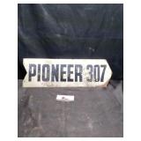 Metal pioneer seed sign