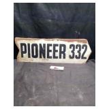 Metal pioneer seed sign