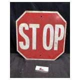 Metal farm bureau stop sign